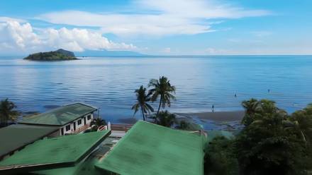 Aerial view of Parang Beach Resort by the sea